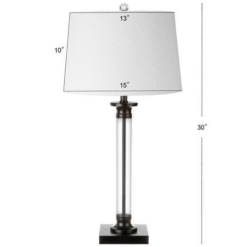 Jonathan Y Designs Set Of 2 Mason 30in Glass & Metal Table Lamps In Black/clear