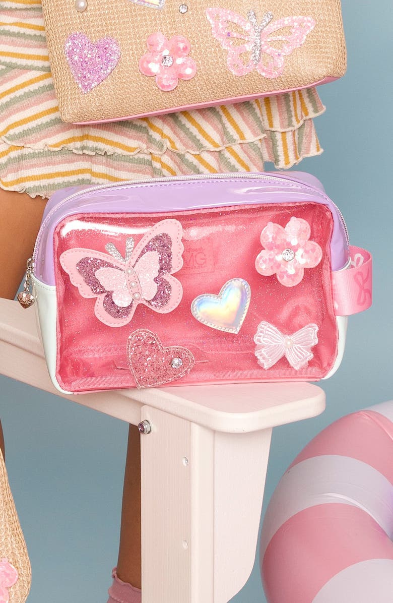 OMG Accessories Kids' Buterfly Embellished Cosmetics Bag, Alternate, color, Pink Multi