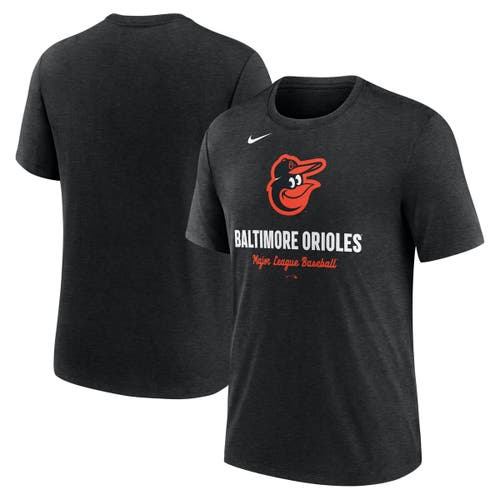 Nike Heather Black Baltimore Orioles Logo Tri-blend T-shirt
