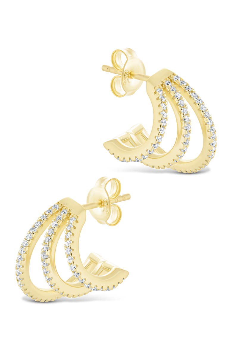 Porter Cubic Zirconia Triple Hoop Earrings, Alternate, color, GOLD