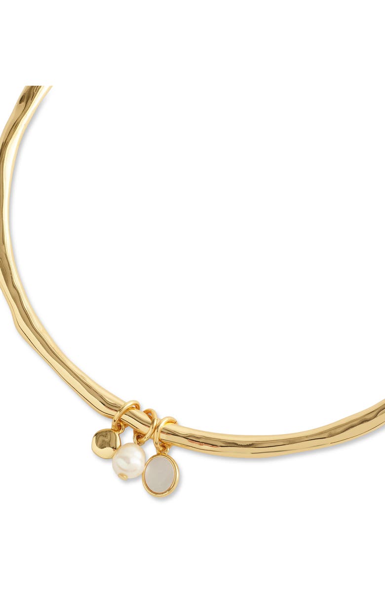 Madewell Cluster Pendant Hammered Choker Necklace, Alternate, color, Antique Gold