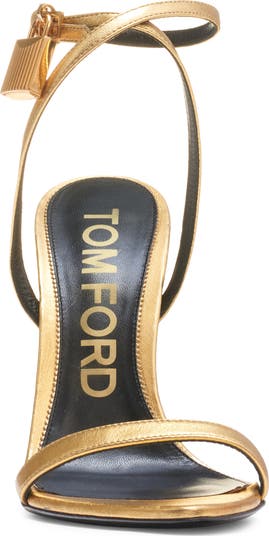 Padlock Naked Metallic Pointy Toe Sandal