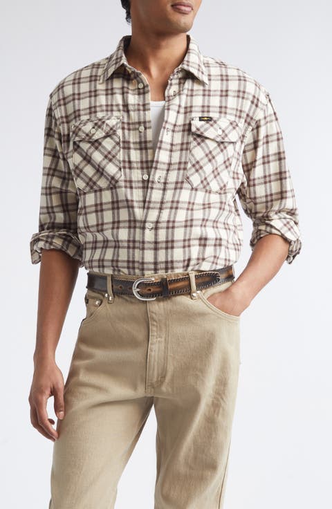 Workshop Plaid Flannel Button-Up Shirt