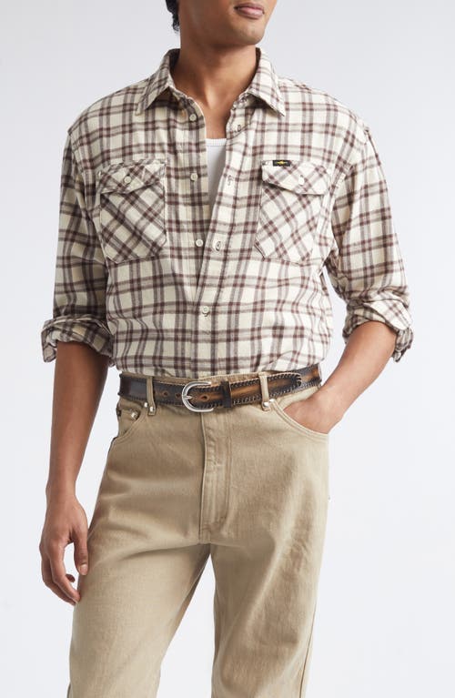 Phipps Workshop Plaid Flannel Button-up Shirt In Brown