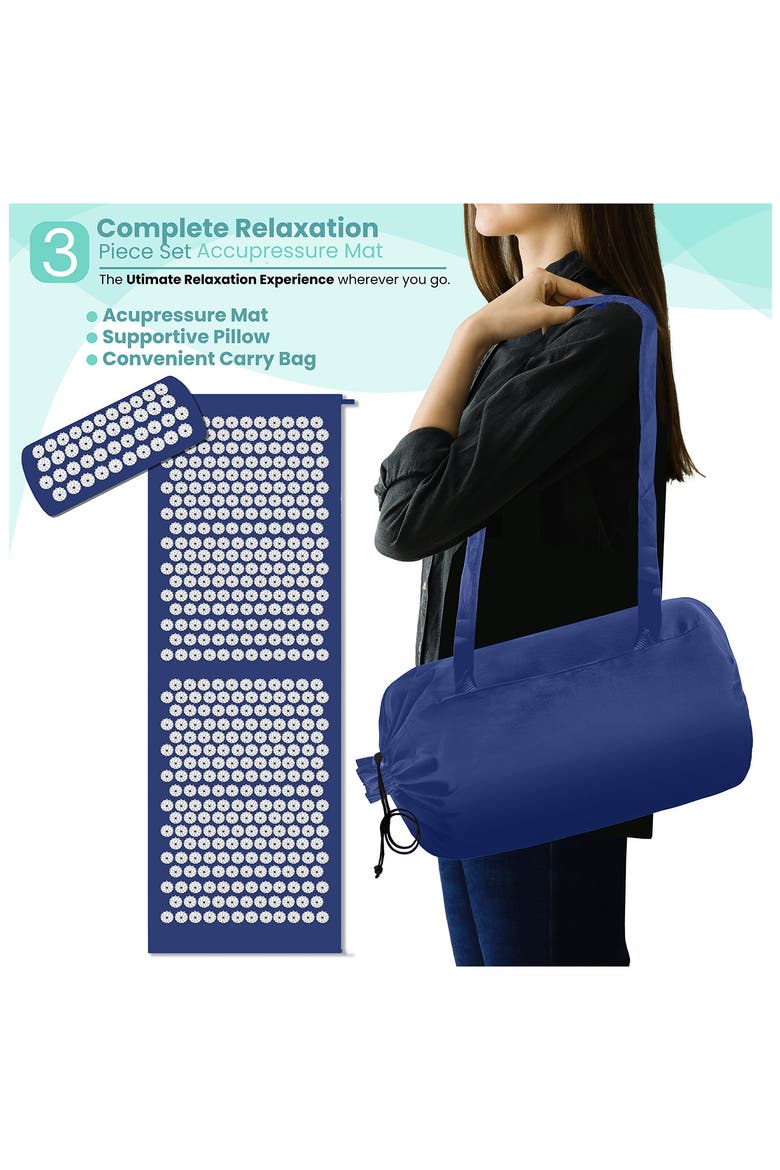51 INCH ACUPRESSURE MAT, Alternate, color, BLUE