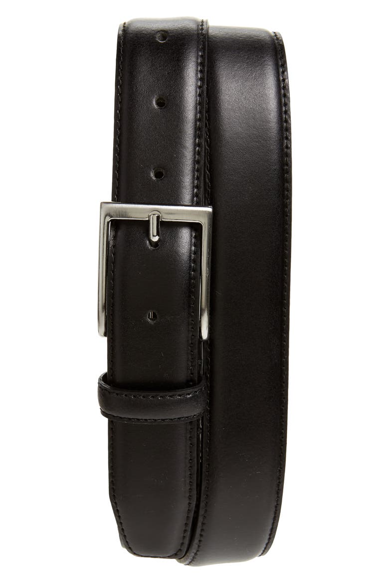 Jayden Leather Belt, Main, color, BLACK