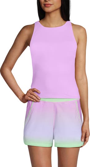 Lands' End Mastectomy Tugless High Neck Strappy Back Tankini Swimsuit ...