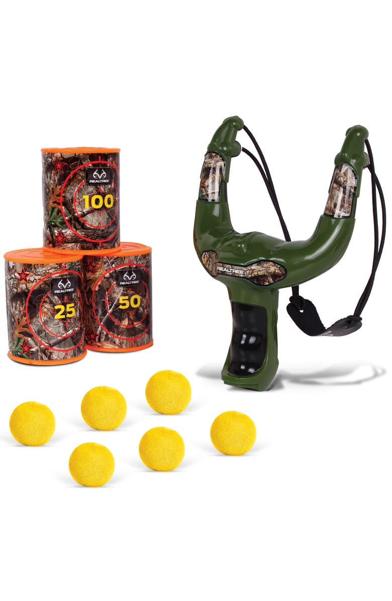 REALTREE Handheld Slingshot Set Green, 10Pcs, Main, color,
