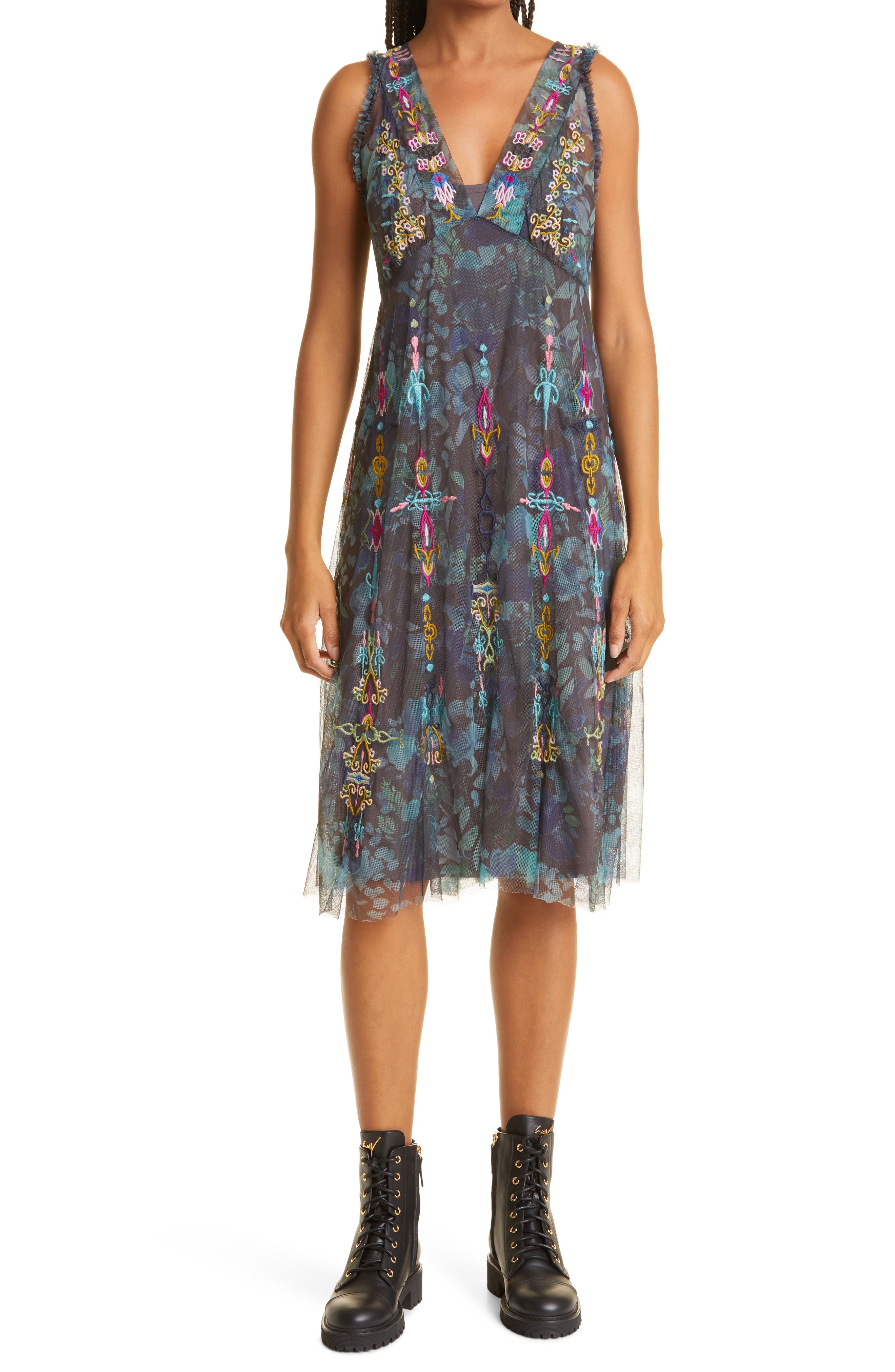 johnny was mesh dress Buy SILVER FOIL fluid tiers Caddie Mesh Slip Dress (Women)