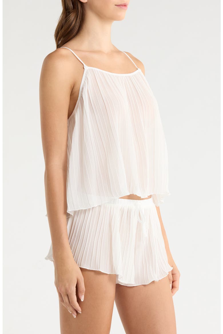 Karina Semisheer Crinkle Chiffon Shorts Pajamas, Alternate, color, IVORY