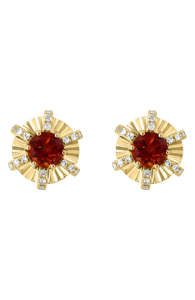 EFFY Diamond & Citrine Burst Stud Earrings, Alternate, color,