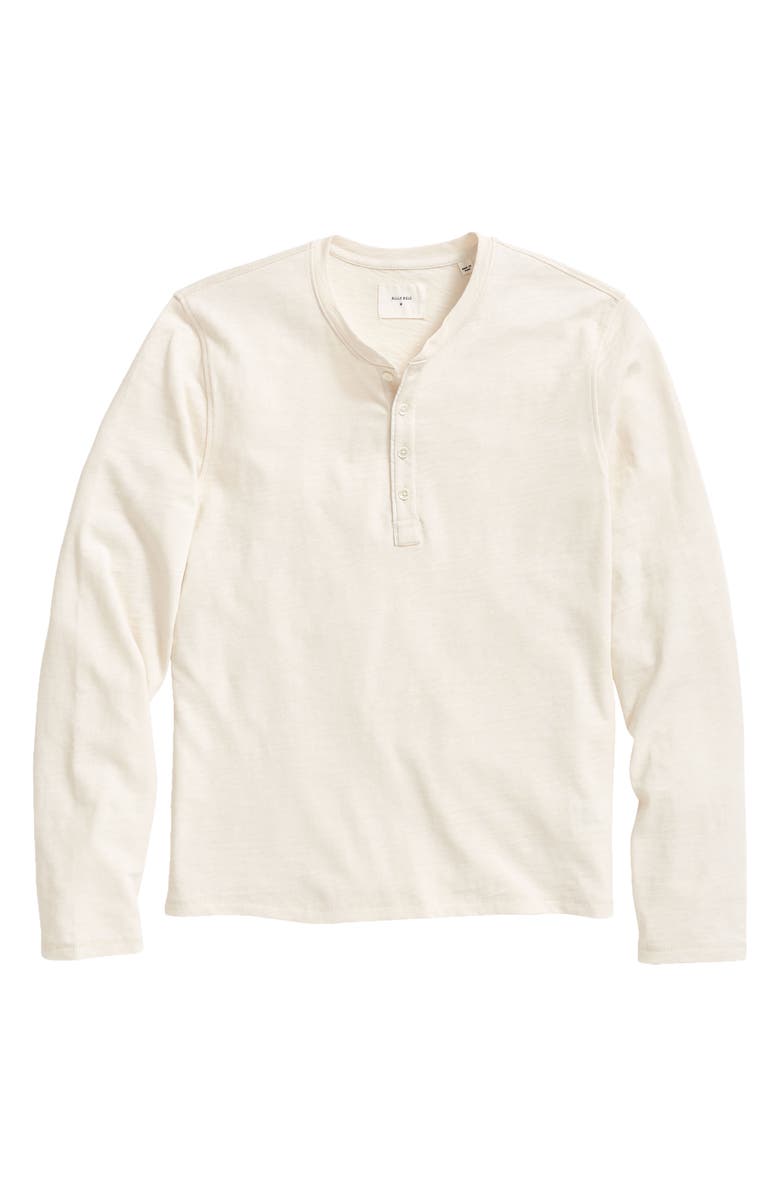 Billy Reid Long Sleeve Organic Pima Cotton Henley, Alternate, color, Tinted White
