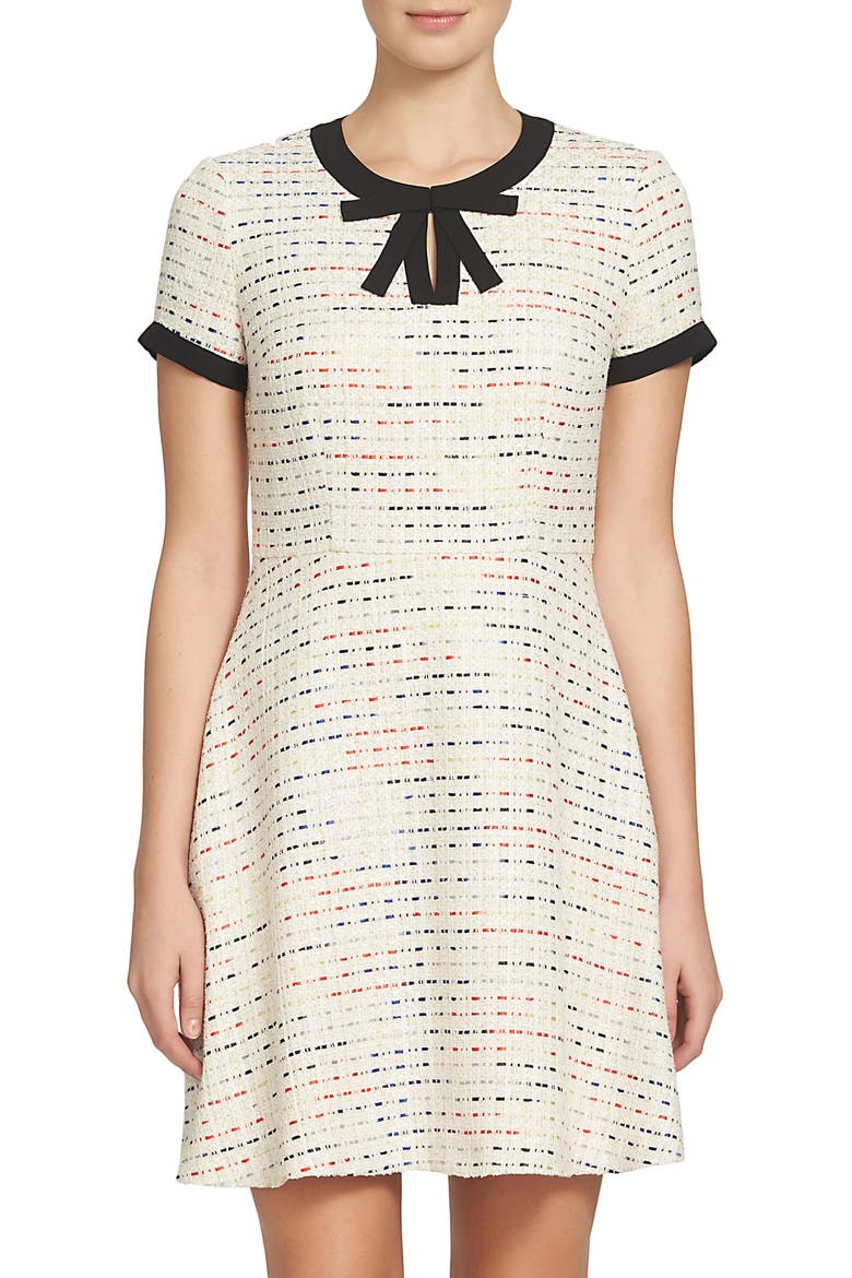 Chloe Tweed Dress, Main, color, POPPY