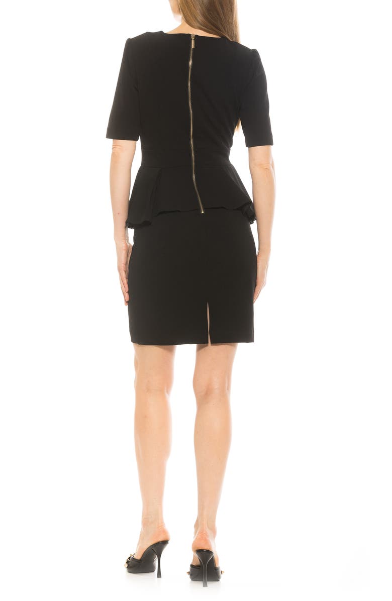 Alexia Admor Atlas V-Neck Sheath Midi Dress, Alternate, color, Black