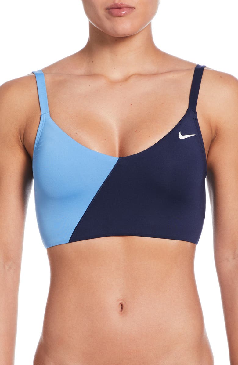 Nike V-Neck Midkini Bikini Top, Main, color, 
