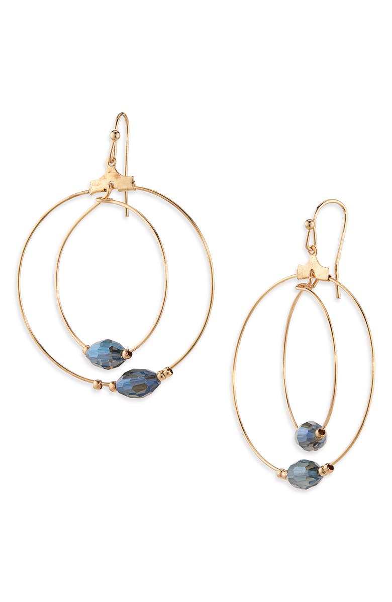 Cara Bead Detail Double Frontal Hoop Earrings, Main, color,