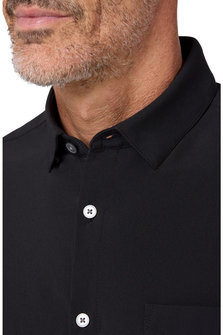 Leeward Trim Fit Short Sleeve Button-Up Shirt, Alternate, color, BLACK SOLID