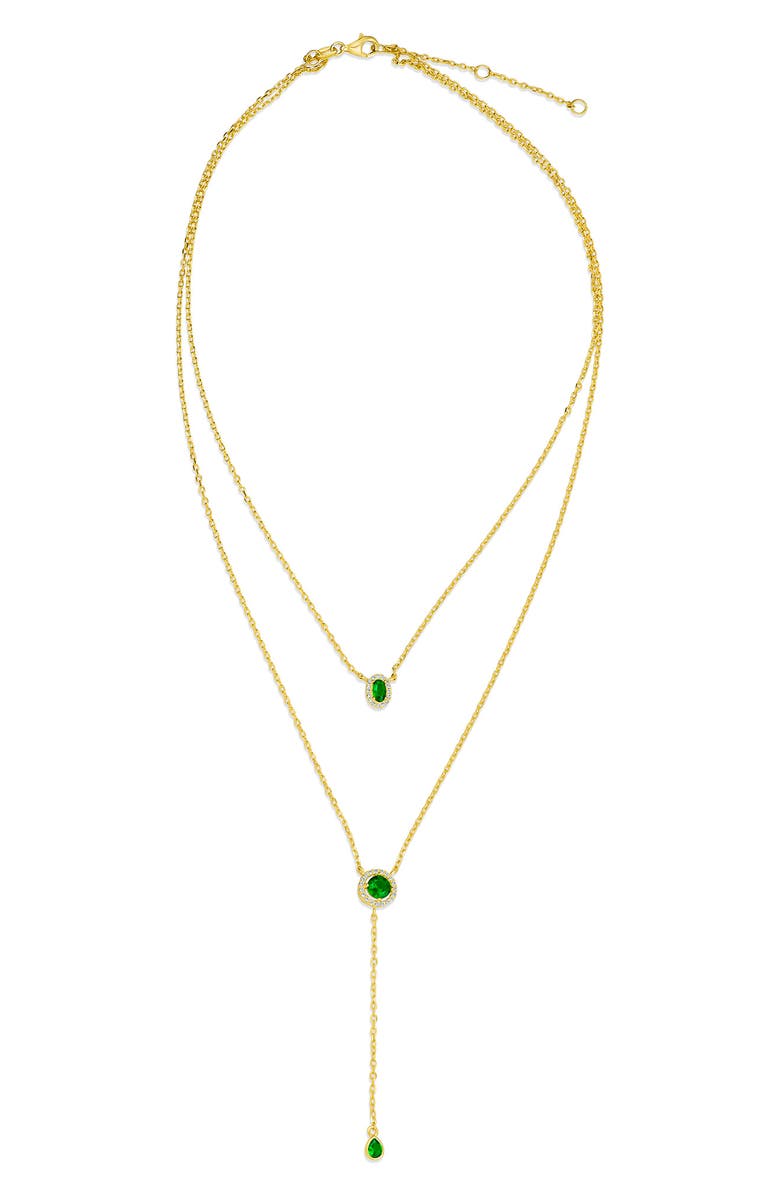 CZ by Kenneth Jay Lane Cubic Zirconia Layered Y-Necklace, Alternate, color, 