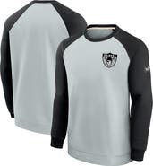 Nike Men's Nike Silver/Black Las Vegas Raiders Historic Raglan Crew Performance Sweater