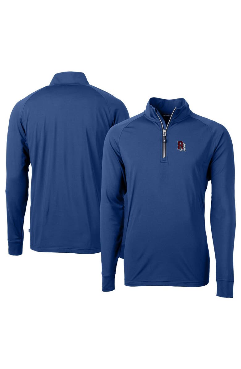 Cutter & Buck Men's Cutter & Buck  Blue Round Rock Express Adapt Eco Knit Stretch Recycled Big & Tall Quarter-Zip Pullover Top, Main, color, 
