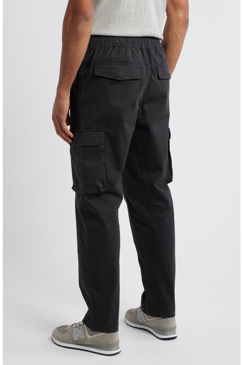 Jaiden Elastic Waist Cargo Pants, Alternate, color, BLACK