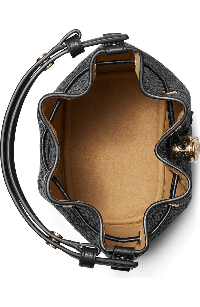 Tory Burch Mini T Monogram Pebble Leather Bucket Bag, Alternate, color,