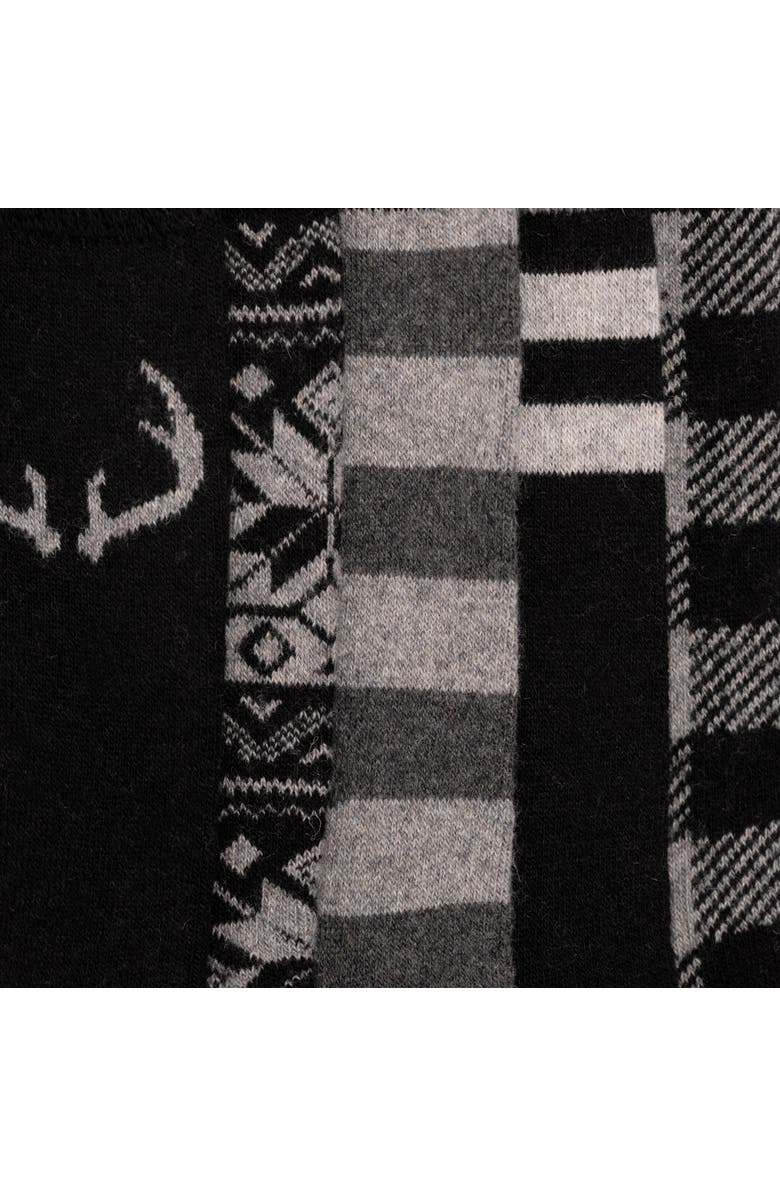 MUK LUKS Wool Blend Socks 5 Pair Pack, Alternate, color, Ebony/Grey