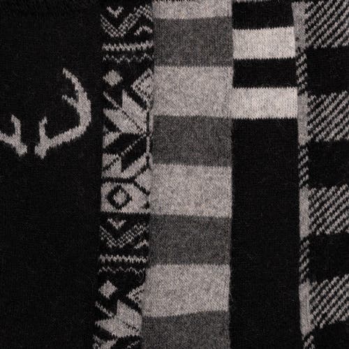Muk Luks Wool Blend Socks 5 Pair Pack In Black