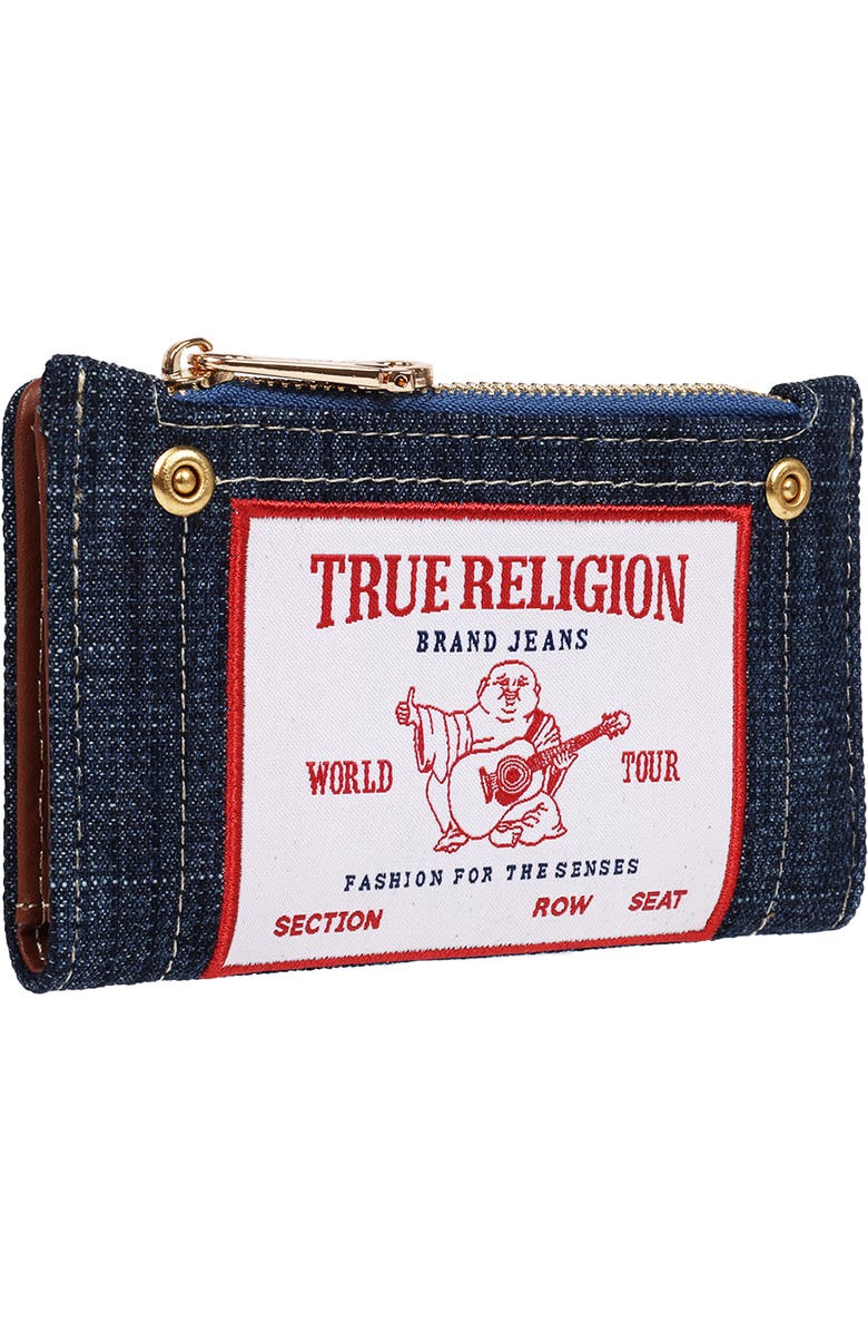 True Religion Buddha Patch Small Wallet, Alternate, color, Dark Denim