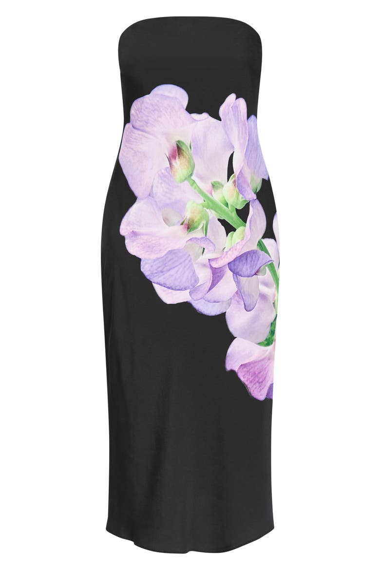Amari Floral Strapless Maxi Dress, Alternate, color, LILAC ORCHID