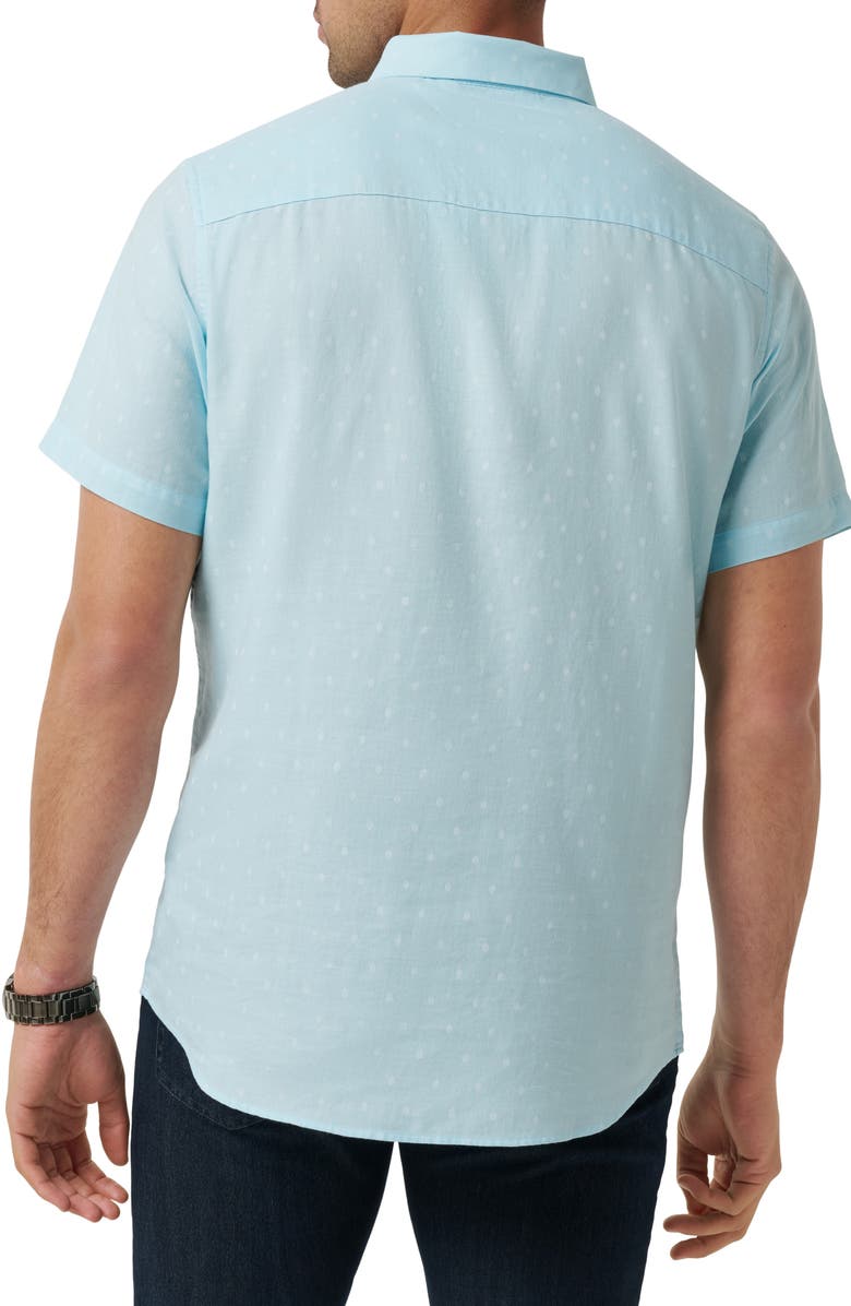 TravisMathew Early Check In Cotton Button-Up Shirt, Alternate, color, Cory Blue