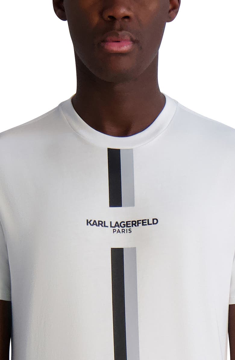 KARL LAGERFELD PARIS Racing Stripe Logo Graphic T-Shirt, Alternate, color,