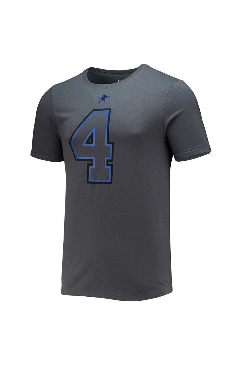 Men's Nike Dak Prescott Charcoal Dallas Cowboys Player Name & Number T-Shirt, Alternate, color, Charcoal