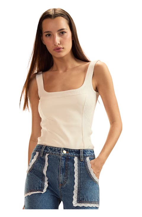 Tribeca Vegan Leather Combo Top