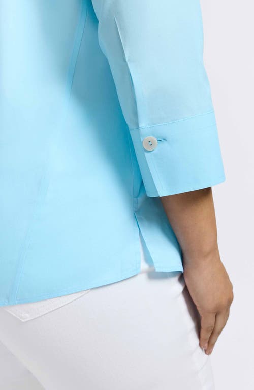 Shop Foxcroft Paityn Button-up Shirt In Soft Aqua