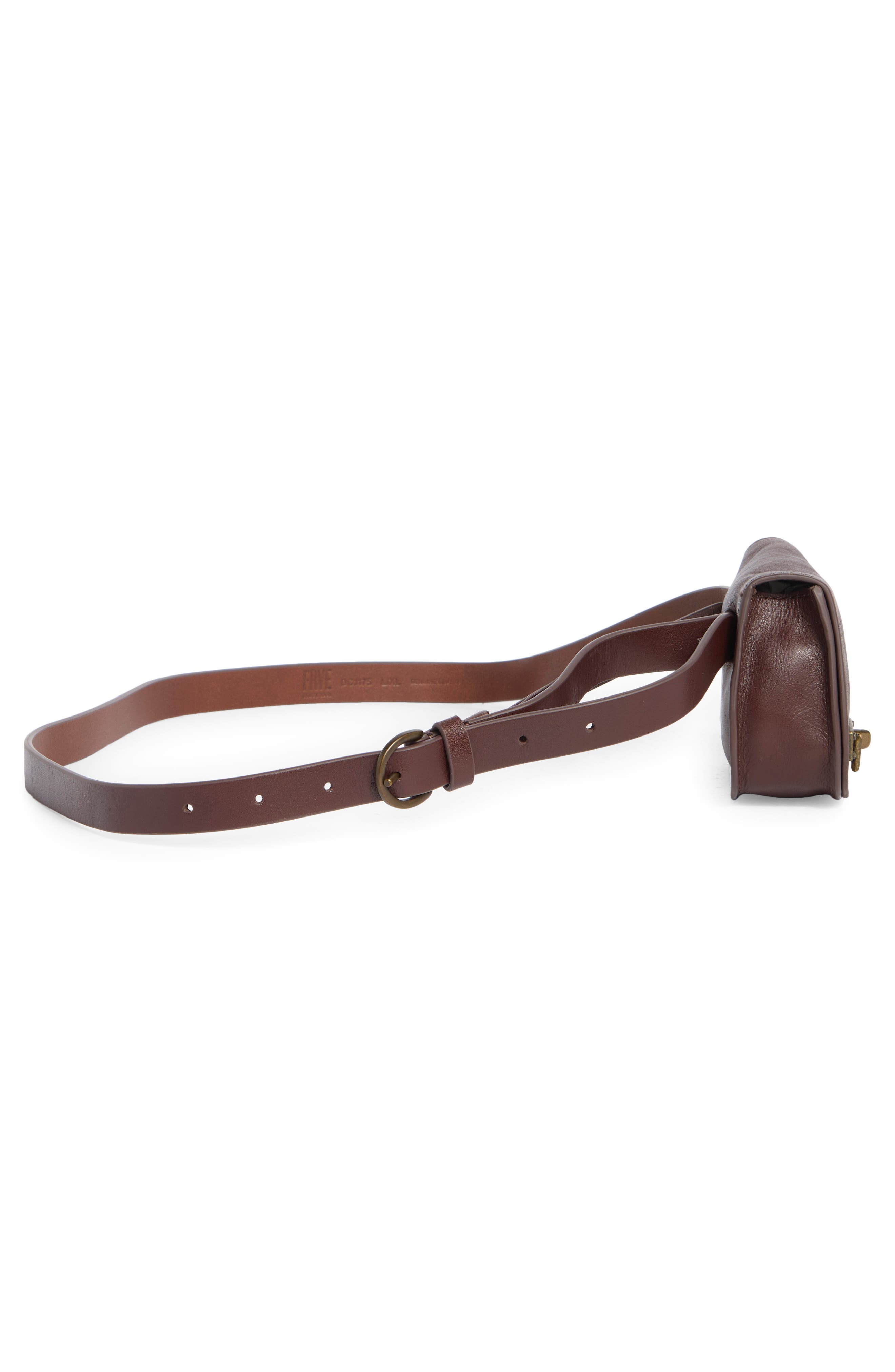 Frye Leather Belt Bag, Alternate, color, Dark Brown