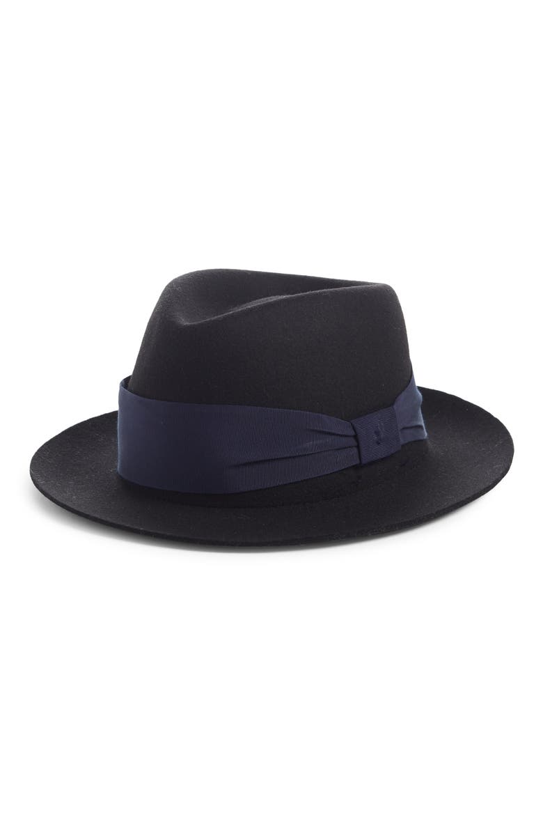 Drape Band Wool Trilby, Main, color, BLK