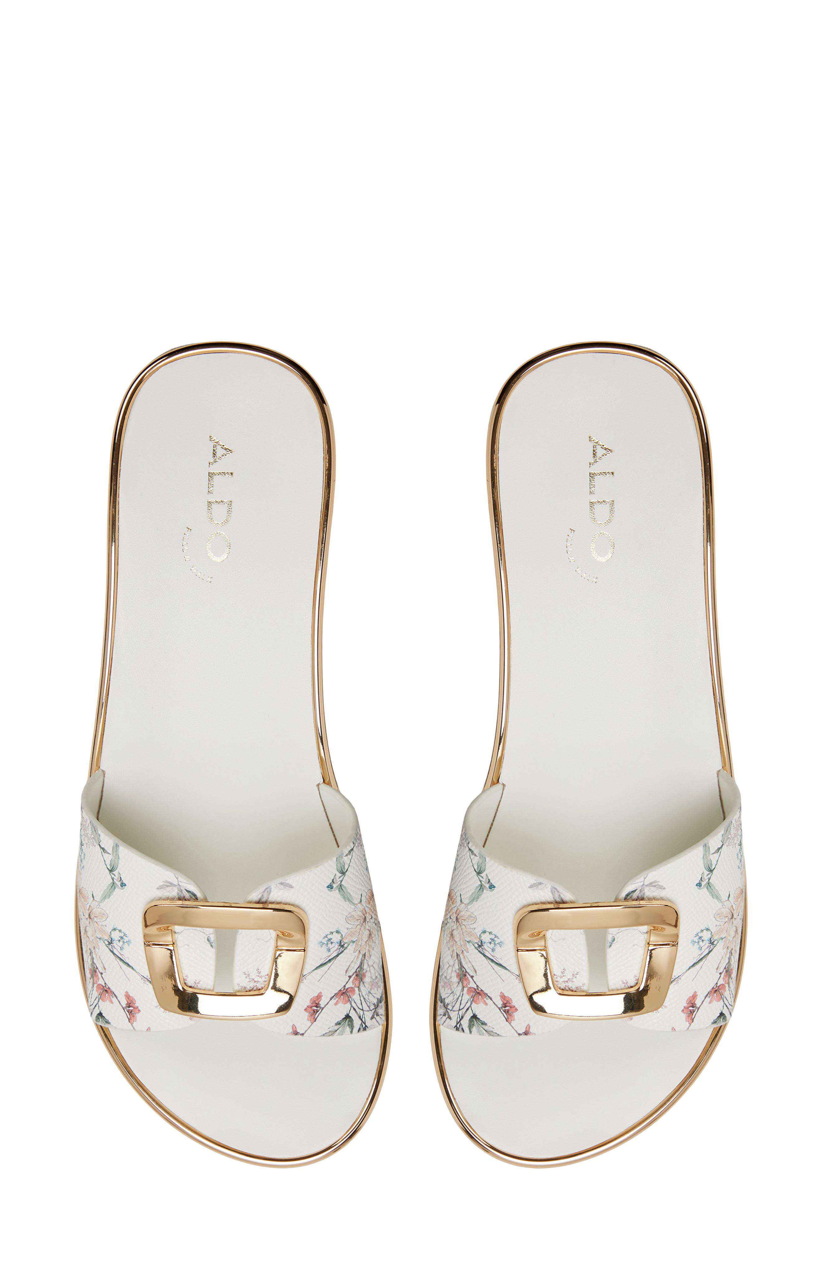 ALDO Menhaden Platform Wedge Slide Sandal, Alternate, color, White Multi