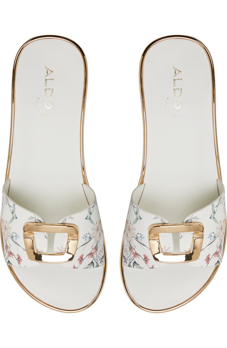 ALDO Menhaden Platform Wedge Slide Sandal, Alternate, color, White Multi
