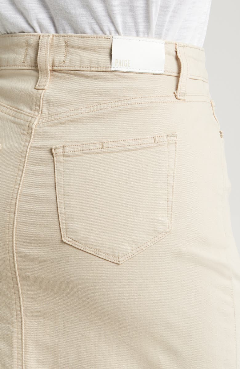 PAIGE Angela Denim Midi Skirt, Alternate, color, Softbeige