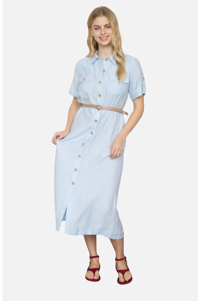 Belted Shirtdress, Alternate, color, LIGHT BLUE