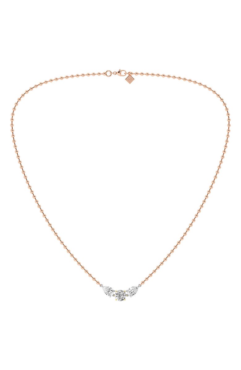 HauteCarat Lab Grown Diamond Mixed Metal Pendant Necklace, Alternate, color,