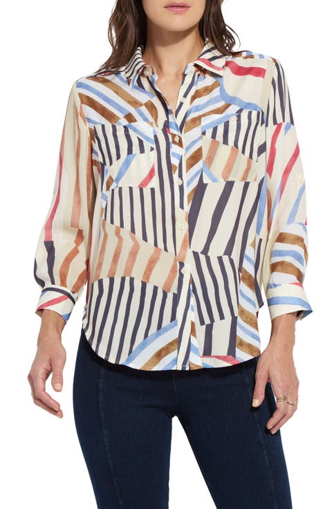 Yesenia Stripe Utility Button-Up Shirt