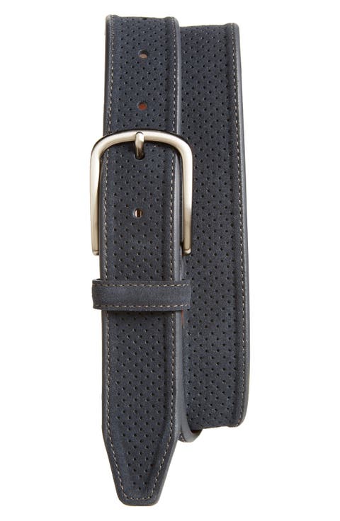 Perforated Suede Belt