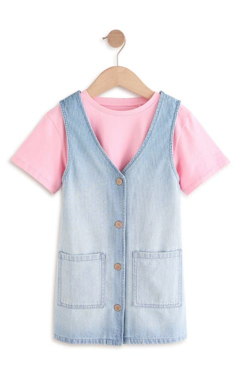 Kids' Sleeveless Denim Dress & T-Shirt Set (Little Kid & Big Kid)