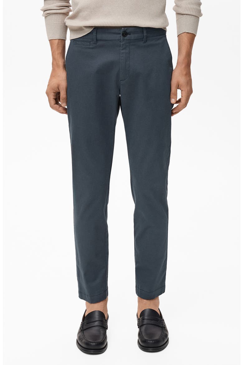 Prato Crop Tapered Stretch Cotton Chinos, Main, color, INDIGO BLUE