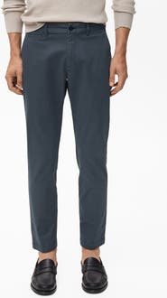 MANGO Prato Crop Tapered Stretch Cotton Chinos