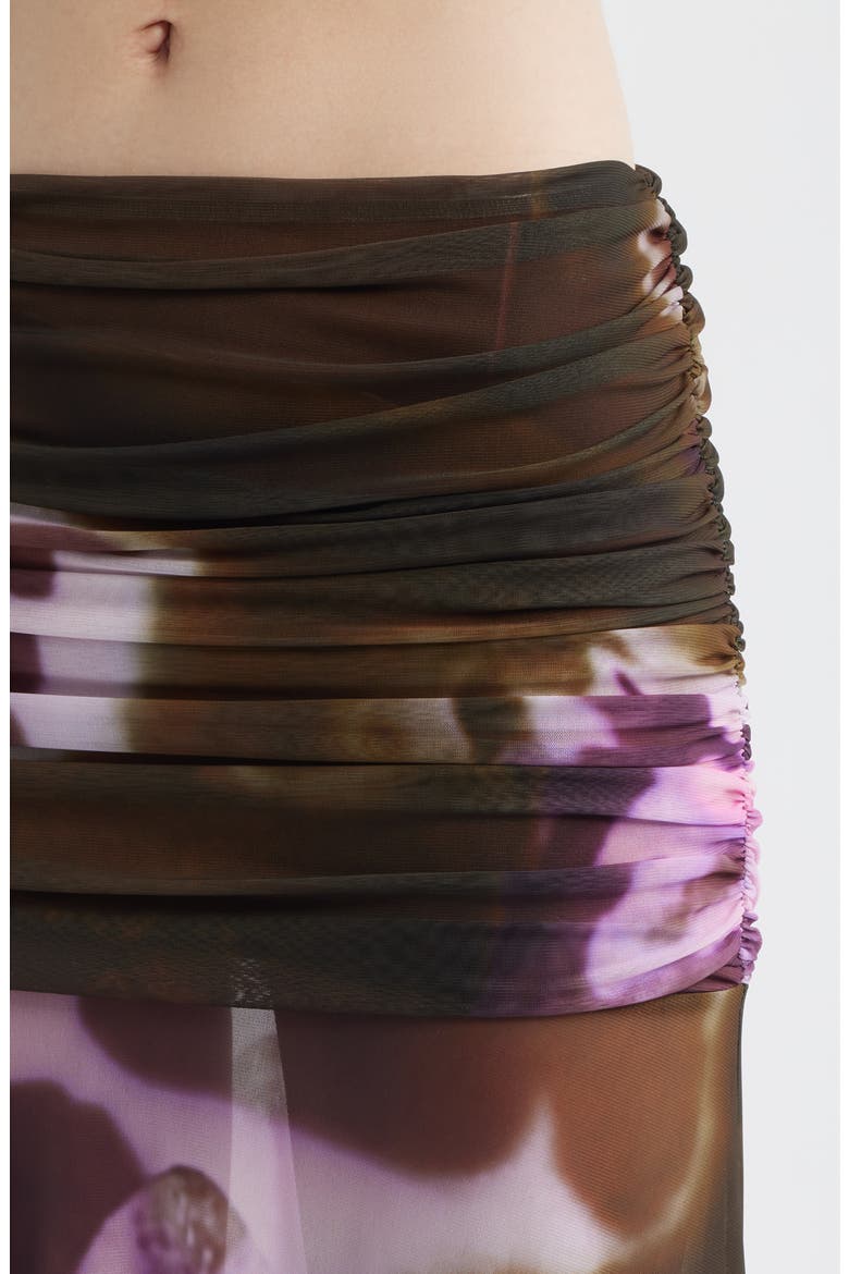 Susurro Print Semi Sheer Maxi Skirt, Alternate, color, MOKA