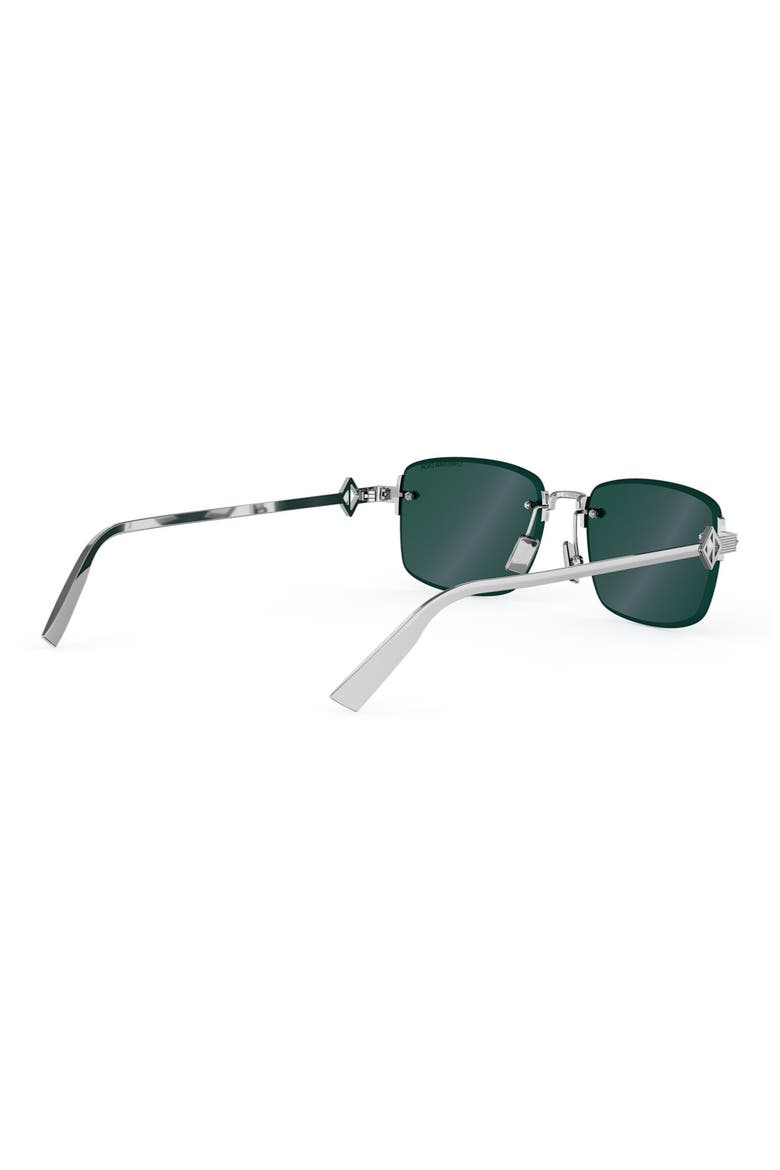 'CD Diamond S11U Rectangle Sunglasses, Alternate, color, SHINY PALLADIUM / BLUE