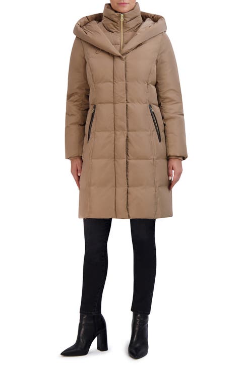 Taffeta Quilted Puffer Coat with Bib